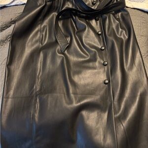 Black Faux Leather Women's skirt